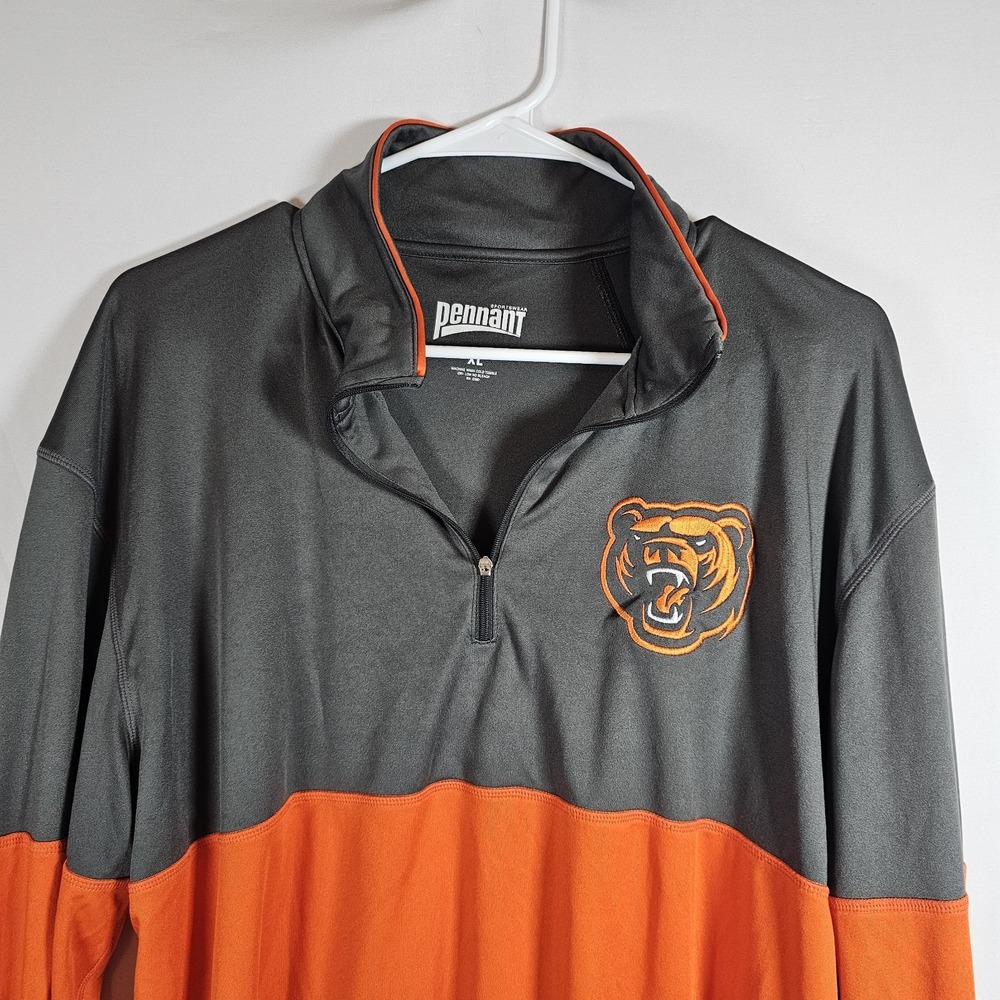 Pennant Sportswear Chicago Bears Gray Orange Size XL 1/4 Zip Pullover EUC